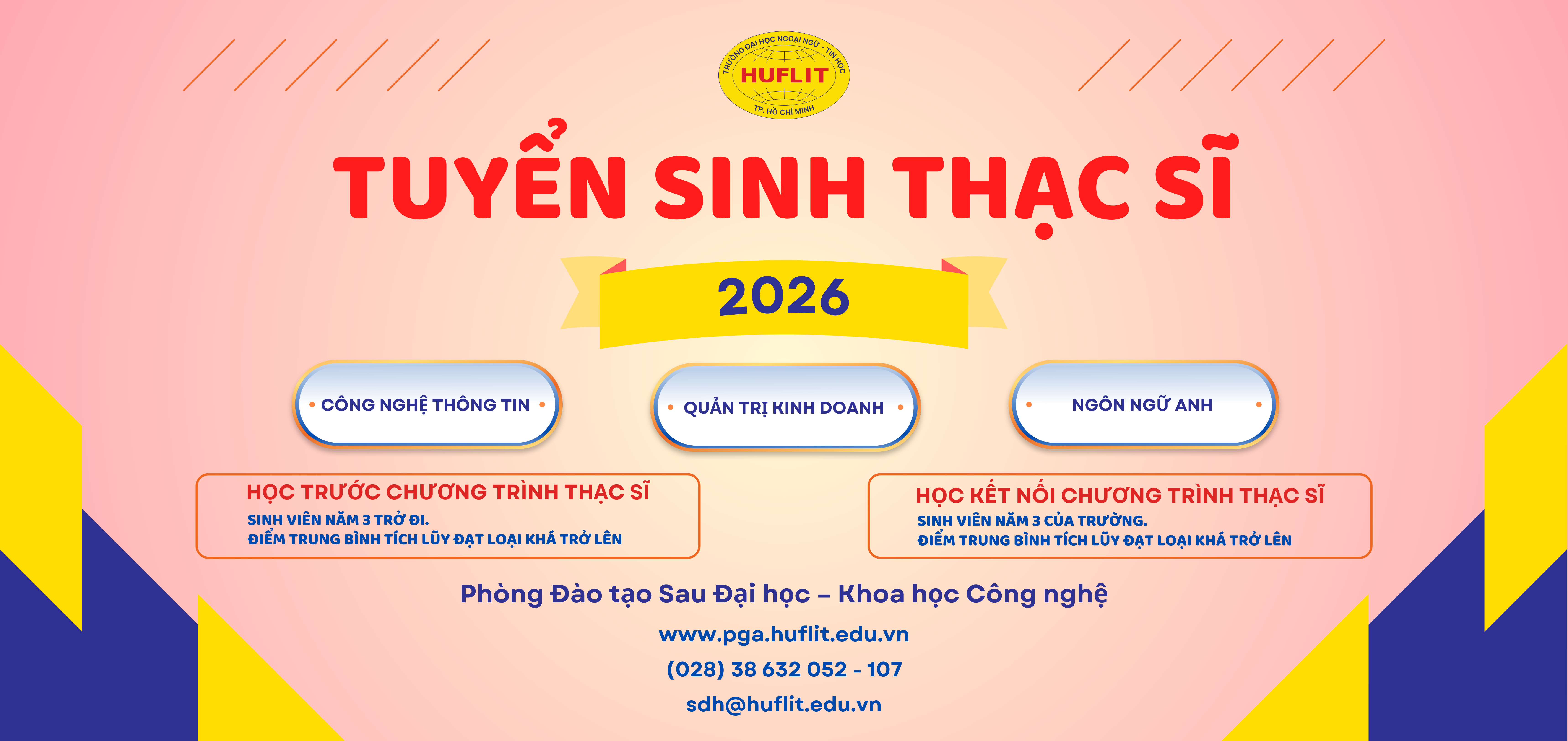 Tuyển sinh đào tạo trình độ thạc sĩ 2026